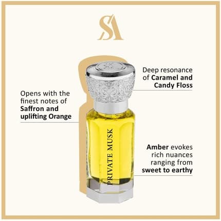 Swiss Arabian Private Musk Concentrated Perfume Oil Unisex Fragrance Eau de Parfum (EDP) Mixte 12ml