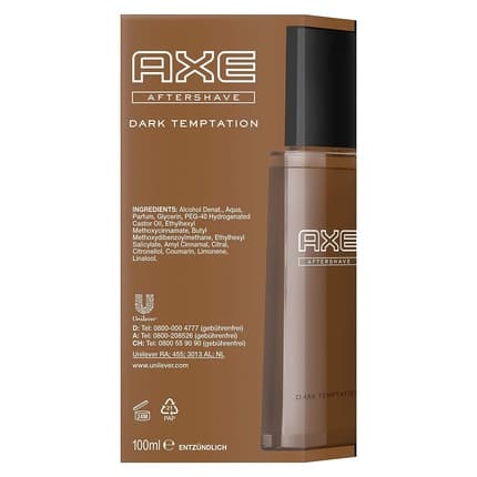Axe Aftershave Dark Temptation for Nourished Skin with Seductive Scent 100ml