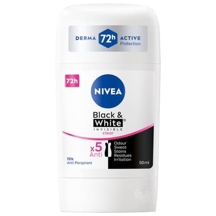 Nivea Black & White 48H Invisible Clear Antiperspirant Stick Déodorant (Déo) Femme 50ml