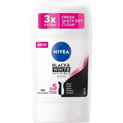 Nivea Invisible For Black & White Clear Déodorant 50 ml