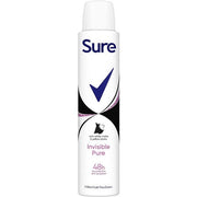 Sure Invisible Pure Anti-Perspirant Aerosol Deodorant for Women 48-Hour Sweat and Odour Protection 200ml Fresh Sure