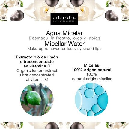 Atashi Anti - Aging Water Micellar Makeup Remover for Face, Eyes, and Lips - Maison des fragrances