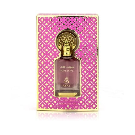 Ayat Perfumes Soft Love Perfume Oil - Alcohol-Free Musk Extract Unisex Oriental Arabic Oud Amber Parfum (Parfum) Mixte 12ml - Maison des fragrances