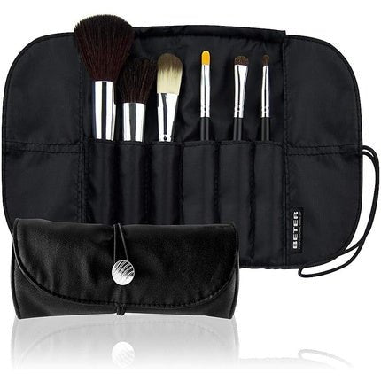 Beter Professional Makeup Brush Set with Folding Case for Face and Eye Makeup - Set of 6 Brushes - Maison des fragrances