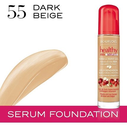 Bourjois Healthy Mix Serum Light Coverage Liquid Foundation 30ml 55 Dark Beige - Maison des fragrances