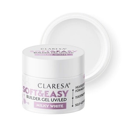 Claresa Soft & Easy Builder Gel Milky White 12g - Maison des fragrances