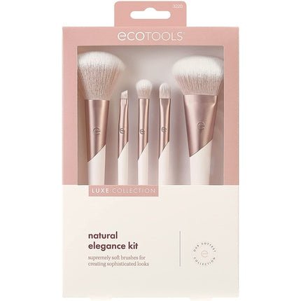 EcoTools Luxe Natural Elegance Professional Makeup Brush Set for Face Cheek and Eye Makeup Pink 5 Piece Set - Maison des fragrances