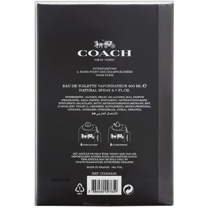 Coach Eau de Toilette Homme 200 ml
