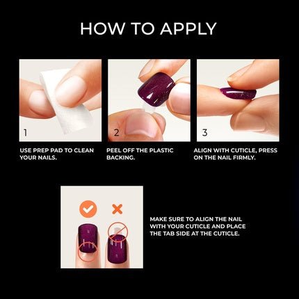 KISS imPRESS No Glue Mani Press - On Nails Color FX Levels Dark Pink Short Size Squoval Shape Includes 30 Nails Prep Pad Instructions Sheet 1 Manicure Stick 1 Mini File - Maison des fragrances