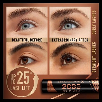 Max Factor 2000 Calorie Pro Stylist Mascara Black Brown 9ml - Maison des fragrances