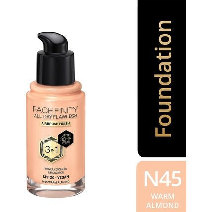 Max Factor Facefinity 3 - in - 1 All Day Flawless Liquid Foundation SPF 20 - Maison des fragrances