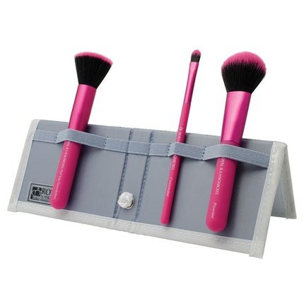 MODA Complexion Perfection 4 Piece Makeup Brush Flip Kit Pink - Maison des fragrances
