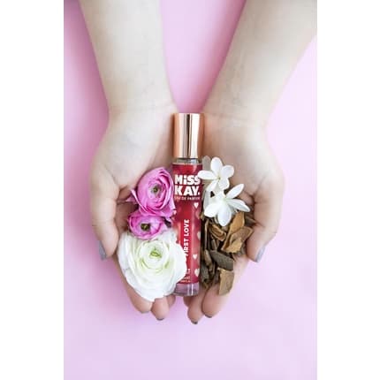 Miss Kay First Love Eau de Parfum 25ml Fruity Floral Delicate Scent Bergamot Blackcurrant Jasmine Made in Italy 100% Vegan