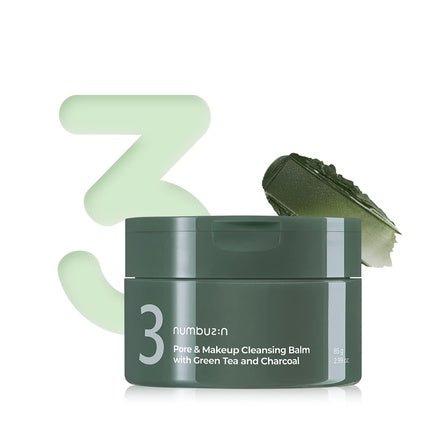 Numbuzin No.3 Pore & Makeup Cleansing Balm with Green Tea and Charcoal - Maison des fragrances