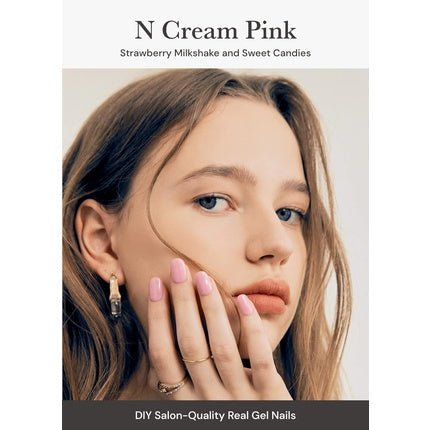 ohora Semi Cured Gel Nail Strips N Cream Pink - Works with Any Nail Lamps Salon - Quality Long Lasting Easy to Apply & Remove Includes 2 Prep Pads Nail File & Wooden Stick - Maison des fragrances