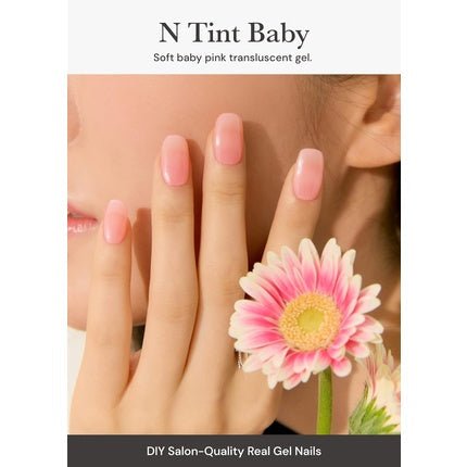 ohora Semi Cured Gel Nail Strips N Tint Baby - Works with Any Nail Lamps Salon - Quality Long Lasting Easy to Apply & Remove - Includes 2 Prep Pads Nail File & Wooden Stick - Maison des fragrances