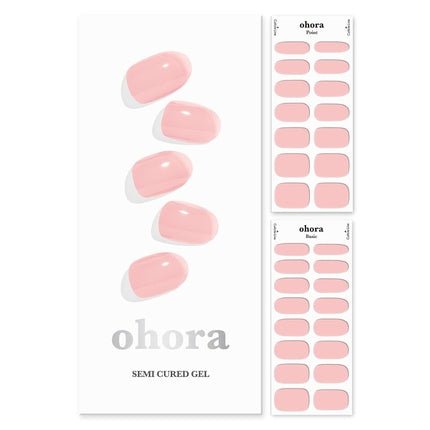 ohora Semi Cured Gel Nail Strips N Tint Baby - Works with Any Nail Lamps Salon - Quality Long Lasting Easy to Apply & Remove - Includes 2 Prep Pads Nail File & Wooden Stick - Maison des fragrances