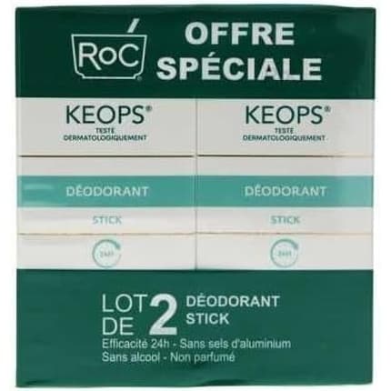 RoC Keops Deodorant Stick - Pack of 2 Déodorant (Déo) Mixte 40ml - Maison des fragrances