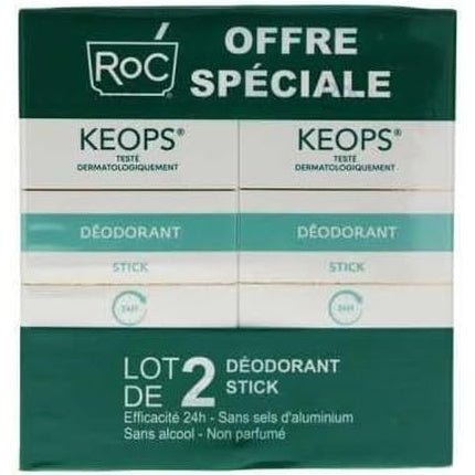 RoC Keops Deodorant Stick - Pack of 2 Déodorant (Déo) Mixte 40ml - Maison des fragrances