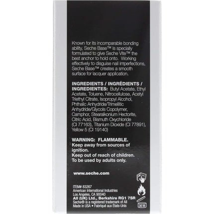 Seche Base Ridge Filling Base Coat Premium Nail Primer & Nail Ridge Filler Strengthening Nail Polish Base Coat for Long - Lasting Manicures Professional Bonding Clear Builder Gel for Nails 14ml - Maison des fragrances
