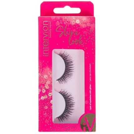 Shine Look Artificial Eyelashes with Black Glitter Inter Vion - Maison des fragrances