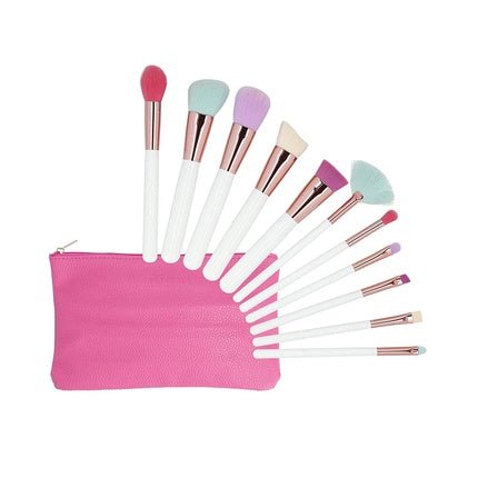 T4B MIMO 11 Piece Makeup Brush Set with Case - Multicolor - Maison des fragrances