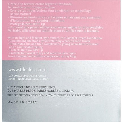 T.LeClerc Compact Cream Foundation Crème Naturel 02 9g - Maison des fragrances