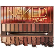 Urban Decay Naked Heat Eyeshadow Palette 12 Fiery Amber Neutral Shades - Ultra - Blendable Rich Colors with Velvety Texture Set Includes Mirror and Double - Ended Makeup Brush - Maison des fragrances